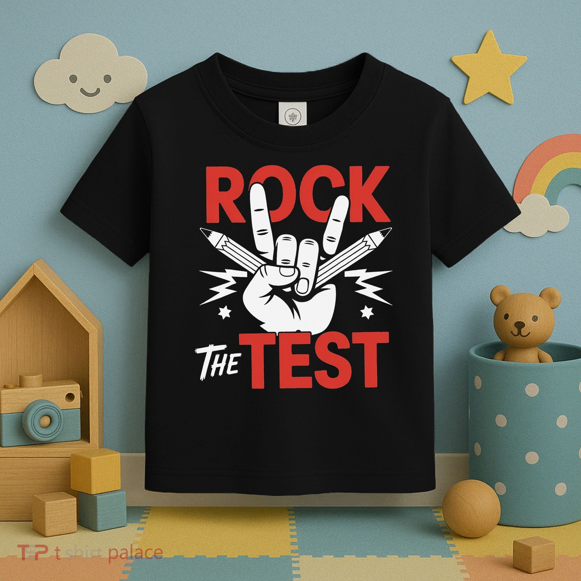 Testing Day Rock The Test Rock Music Teacher Student Toddler T-Shirt
