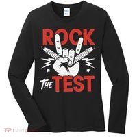 Testing Day Rock The Test Rock Music Teacher Student Women's Long Sleeve Shirt thumb 0