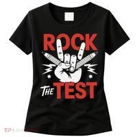 Testing Day Rock The Test Rock Music Teacher Student Women's T-Shirt thumb 0