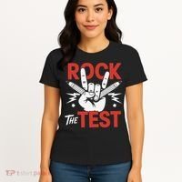 Testing Day Rock The Test Rock Music Teacher Student Women's T-Shirt thumb 4