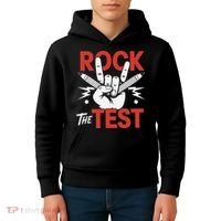 Testing Day Rock The Test Rock Music Teacher Student Kids Hoodie thumb 4