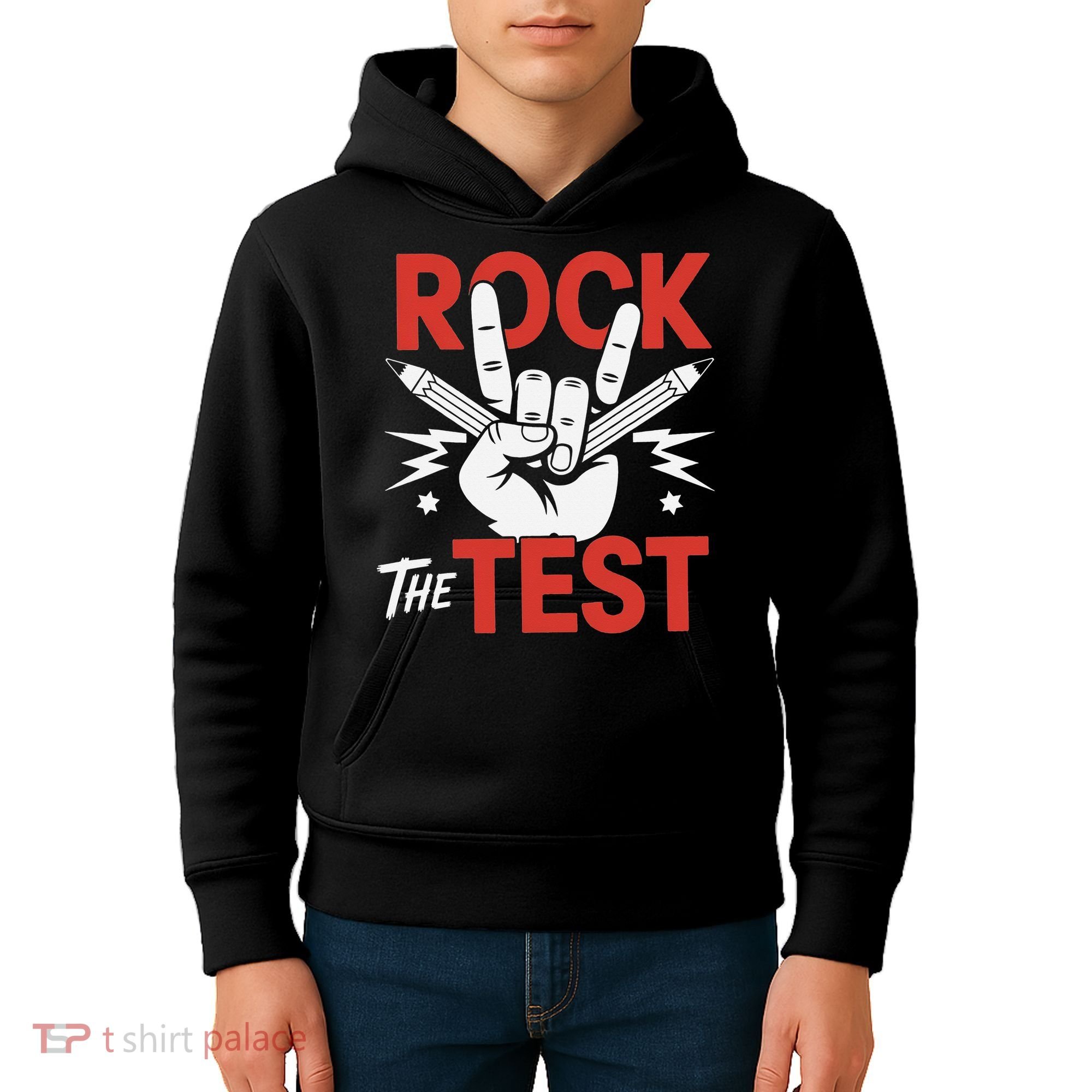 Testing Day Rock The Test Rock Music Teacher Student Kids Hoodie