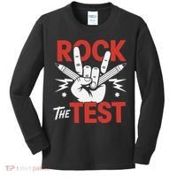 Testing Day Rock The Test Rock Music Teacher Student Kids Long Sleeve Shirt thumb 0