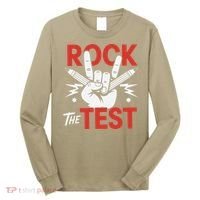 Testing Day Rock The Test Rock Music Teacher Student Long Sleeve Shirt thumb 0