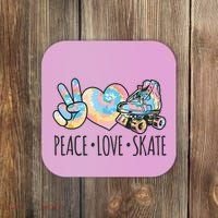 Tie Dye Roller Skating For Teen Girl Peace Love Skate Coaster thumb 0