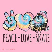 Tie Dye Roller Skating For Teen Girl Peace Love Skate Coaster thumb 2