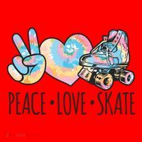 Tie Dye Roller Skating For Teen Girl Peace Love Skate Santa Hat thumb 1