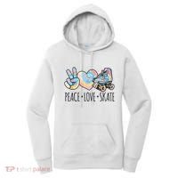 Tie Dye Roller Skating For Teen Girl Peace Love Skate Women's Hoodie thumb 0
