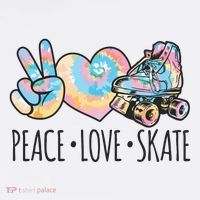 Tie Dye Roller Skating For Teen Girl Peace Love Skate Women's Hoodie thumb 2