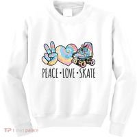 Tie Dye Roller Skating For Teen Girl Peace Love Skate Kids Sweatshirt thumb 0
