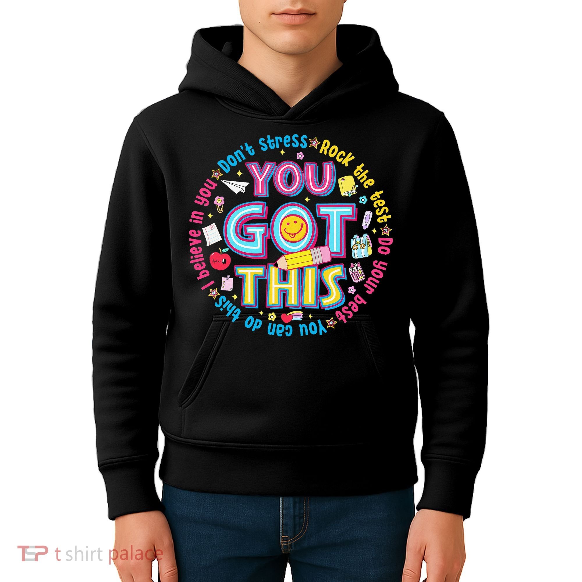 Test Day Rock The Test Teacher Testing Day You Got This Kids Hoodie