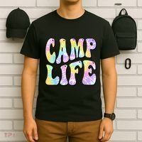 Tie Die Retro Camping Summer For Girl Summer Camp Life Gift T-Shirt thumb 6