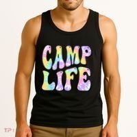 Tie Die Retro Camping Summer For Girl Summer Camp Life Gift Tank Top thumb 3