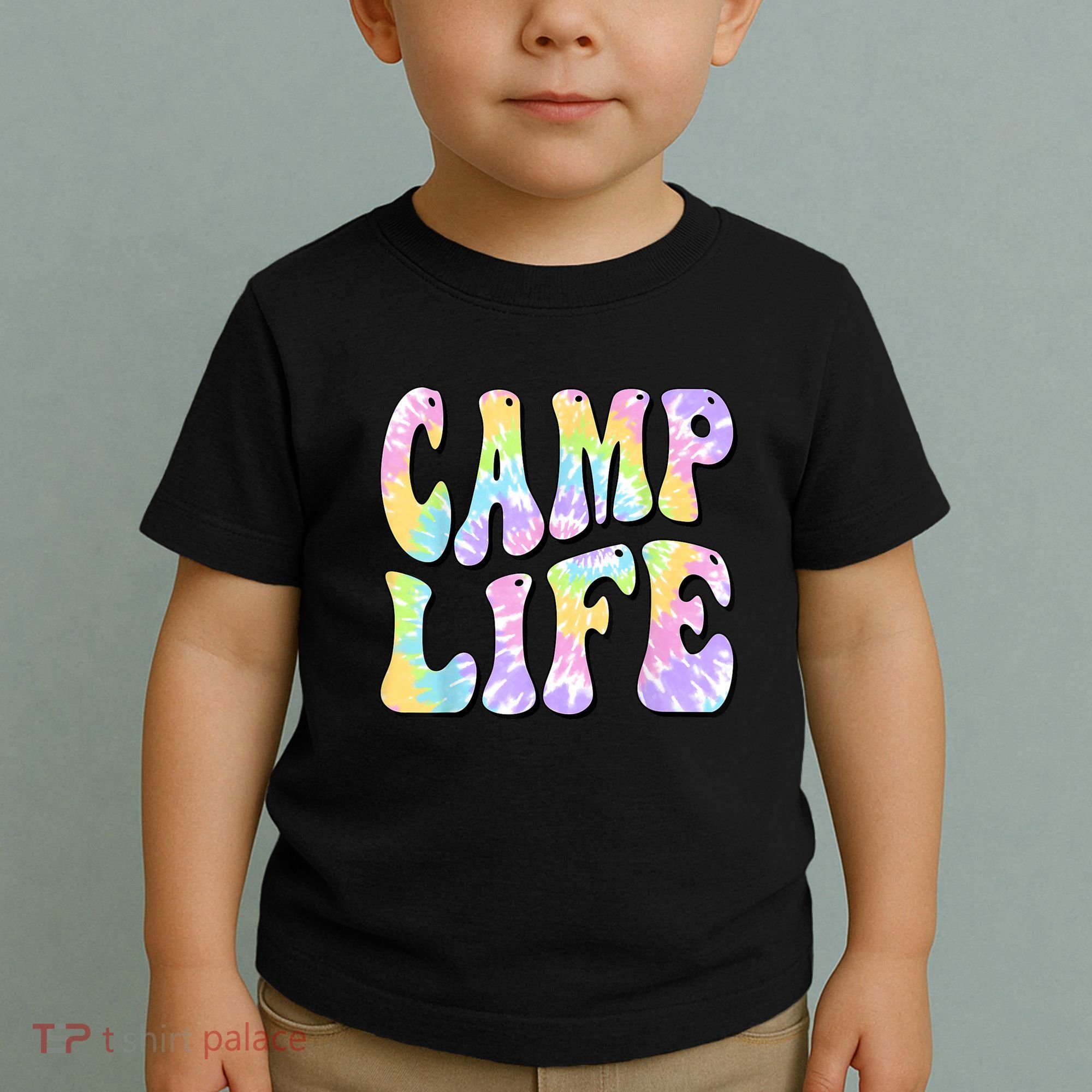 Tie Die Retro Camping Summer For Girl Summer Camp Life Gift Toddler T-Shirt