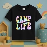 Tie Die Retro Camping Summer For Girl Summer Camp Life Gift Toddler T-Shirt thumb 3