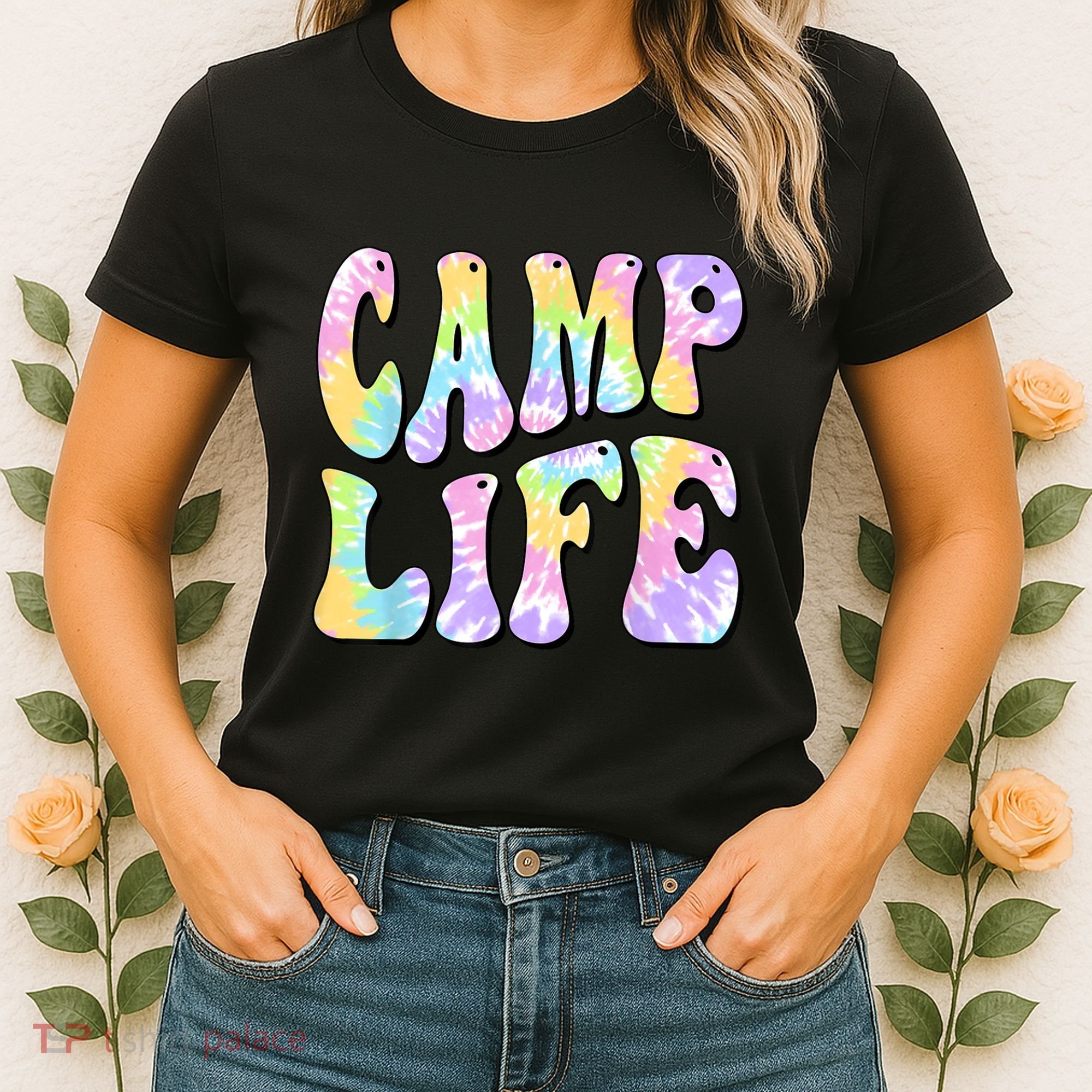 Tie Die Retro Camping Summer For Girl Summer Camp Life Gift Women's T-Shirt