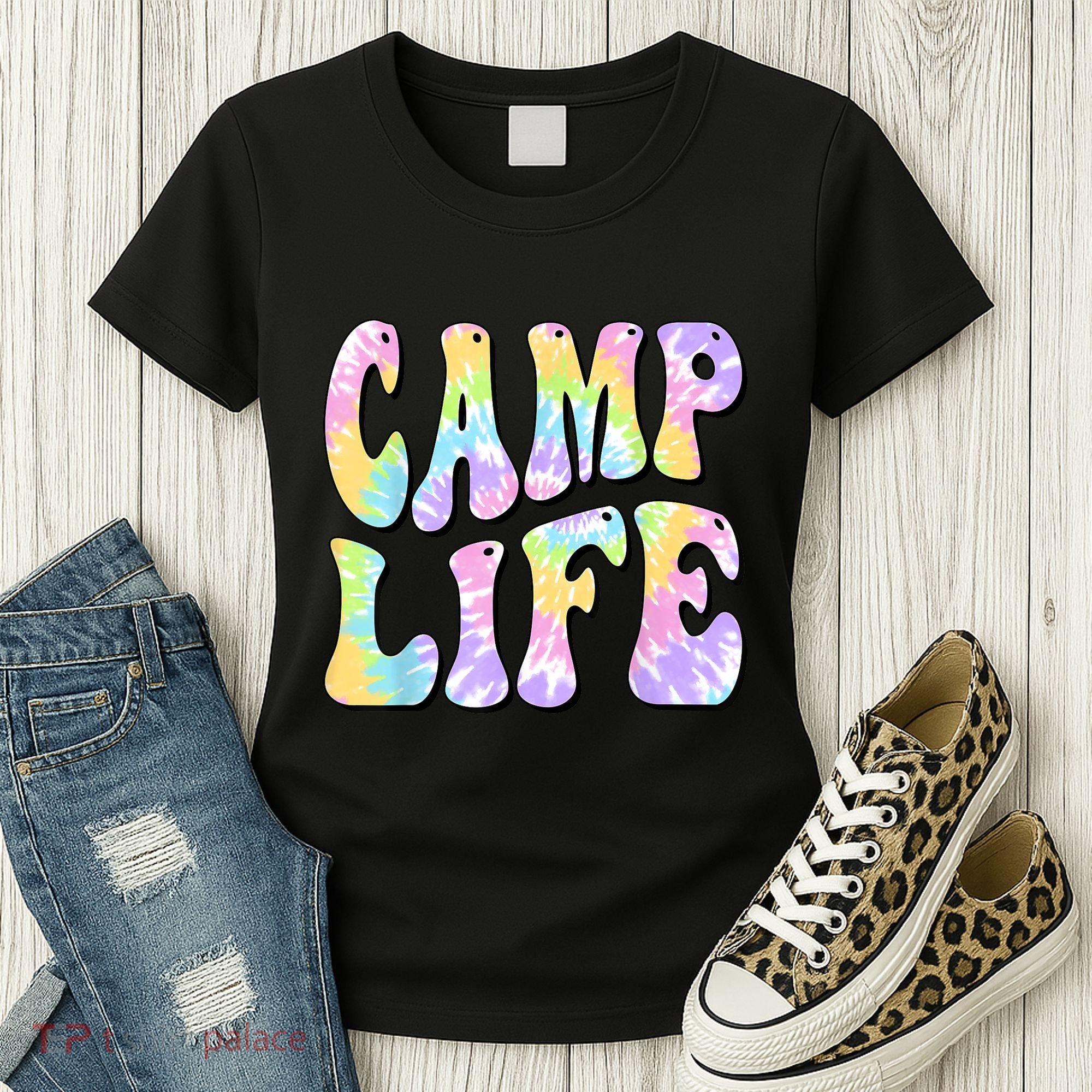 Tie Die Retro Camping Summer For Girl Summer Camp Life Gift Women's T-Shirt