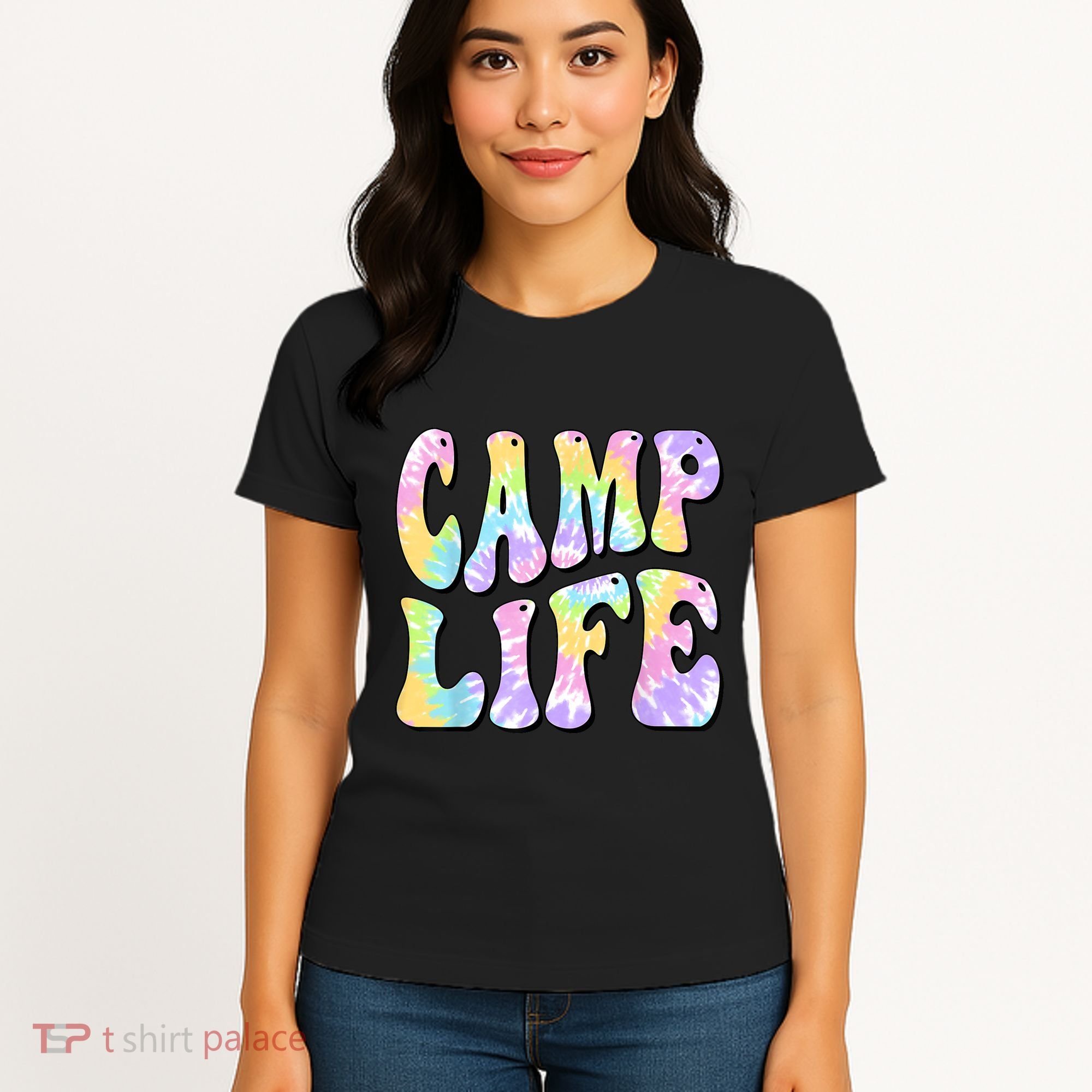 Tie Die Retro Camping Summer For Girl Summer Camp Life Gift Women's T-Shirt