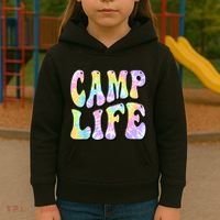 Tie Die Retro Camping Summer For Girl Summer Camp Life Gift Kids Hoodie thumb 3