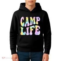 Tie Die Retro Camping Summer For Girl Summer Camp Life Gift Kids Hoodie thumb 4