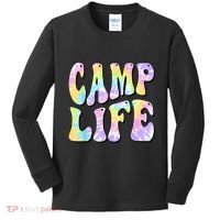 Tie Die Retro Camping Summer For Girl Summer Camp Life Gift Kids Long Sleeve Shirt thumb 0