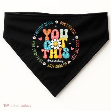 Test Day Rock The Test Teacher Testing Day You Got This USA-Made Doggie Bandana
