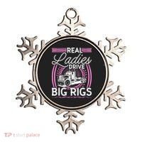 Truck Driver Real Ladies Drive Big Rigs Trucker Great Gift Ornament thumb 0