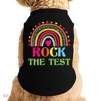 Test Day Rock The Test Teacher Day Rainbow Teacher Doggie Tank thumb 0