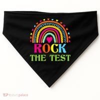 Test Day Rock The Test Teacher Day Rainbow Teacher USA-Made Doggie Bandana thumb 0