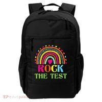 Test Day Rock The Test Teacher Day Rainbow Teacher Backpack thumb 0