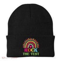 Test Day Rock The Test Teacher Day Rainbow Teacher Beanie thumb 0