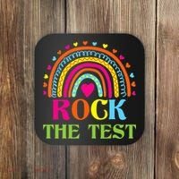 Test Day Rock The Test Teacher Day Rainbow Teacher Coaster thumb 0