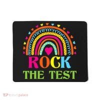Test Day Rock The Test Teacher Day Rainbow Teacher Mousepad thumb 0