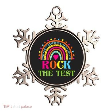 Test Day Rock The Test Teacher Day Rainbow Teacher Ornament