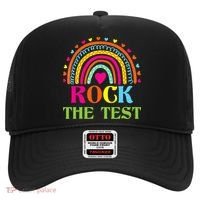 Test Day Rock The Test Teacher Day Rainbow Teacher Hat thumb 0