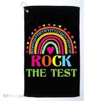 Test Day Rock The Test Teacher Day Rainbow Teacher Golf Towel thumb 0