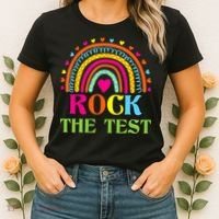 Test Day Rock The Test Teacher Day Rainbow Teacher Women's T-Shirt thumb 2
