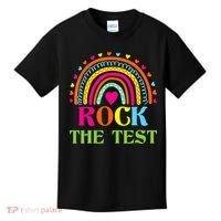Test Day Rock The Test Teacher Day Rainbow Teacher Kids T-Shirt thumb 0