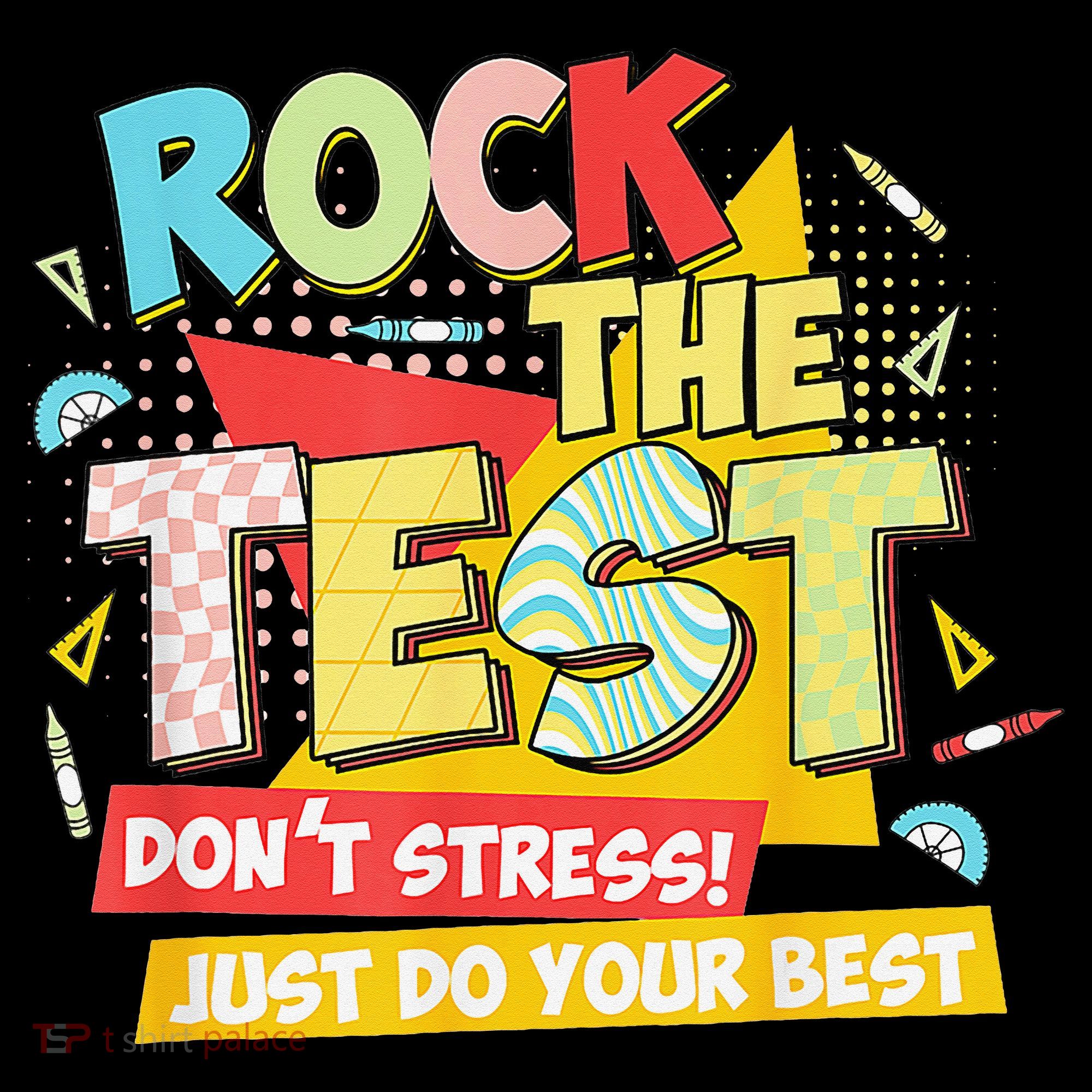 Test Day Rock The Test Dont Stress Do Your Best Teacher Coffee Mug