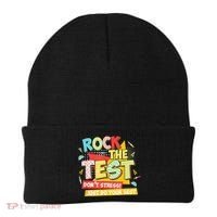 Test Day Rock The Test Dont Stress Do Your Best Teacher Beanie thumb 0