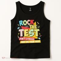 Test Day Rock The Test Dont Stress Do Your Best Teacher Tank Top thumb 2