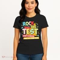 Test Day Rock The Test Dont Stress Do Your Best Teacher Women's T-Shirt thumb 4