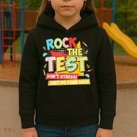 Test Day Rock The Test Dont Stress Do Your Best Teacher Kids Hoodie thumb 3