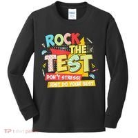 Test Day Rock The Test Dont Stress Do Your Best Teacher Kids Long Sleeve Shirt thumb 0