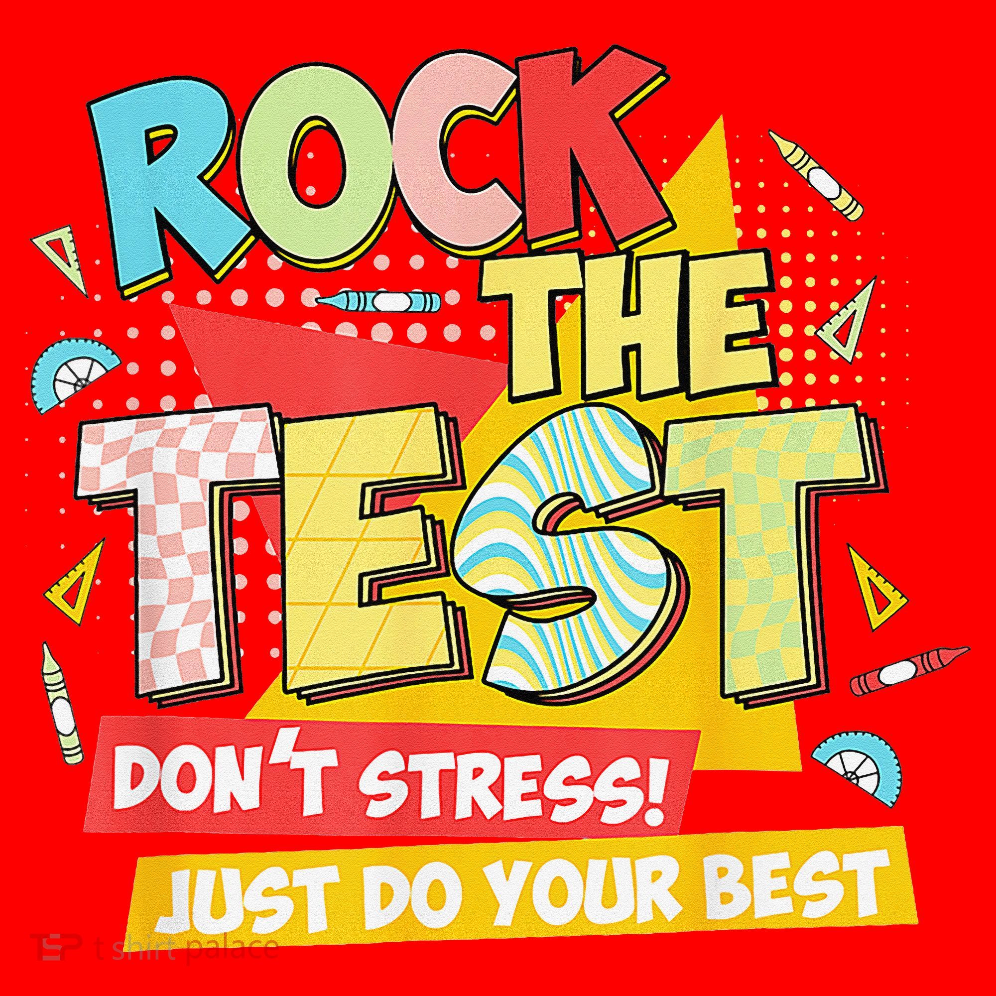 Test Day Rock The Test Dont Stress Do Your Best Teacher Santa Hat