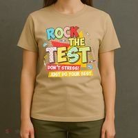 Test Day Rock The Test Dont Stress Do Your Best Teacher T-Shirt thumb 4