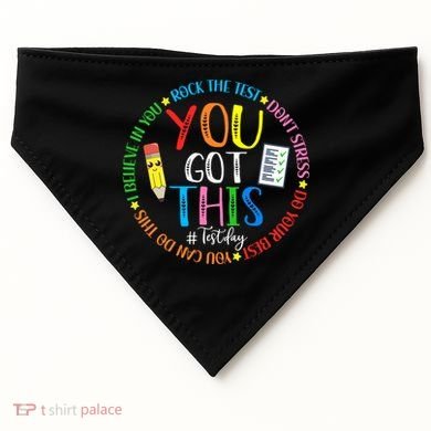 Test Day Rock The Test Teacher Testing Day You Got This USA-Made Doggie Bandana