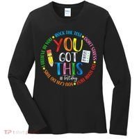 Test Day Rock The Test Teacher Testing Day You Got This Women's Long Sleeve Shirt thumb 0