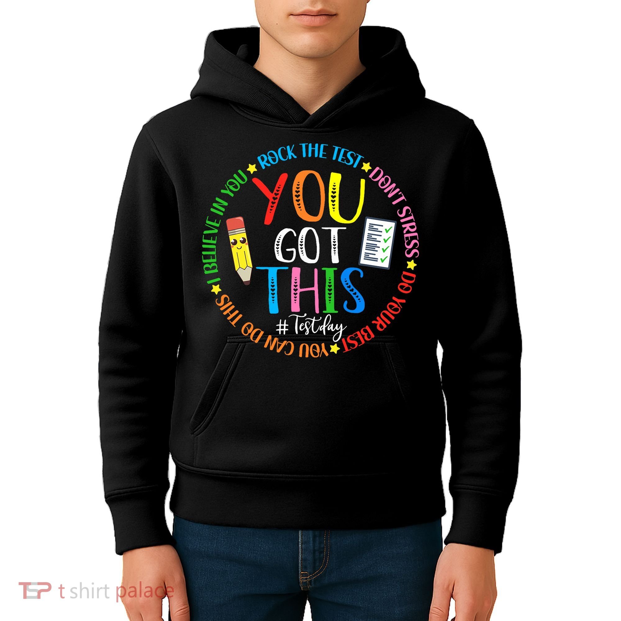 Test Day Rock The Test Teacher Testing Day You Got This Kids Hoodie