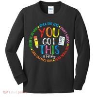 Test Day Rock The Test Teacher Testing Day You Got This Kids Long Sleeve Shirt thumb 0